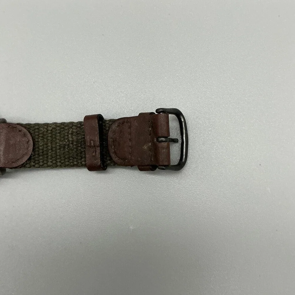 Swiss Army Cavalry Mens Watch 37mm Black Dial Leather Strap Date New Battery